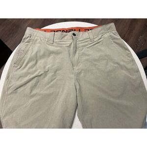 Denali Chino Shorts Mens 36 Brown Polyester Slash Pocket Performance Regular Fit